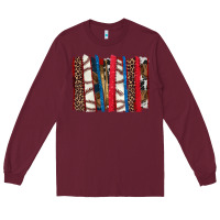 Burgundy Baseball brushstroke Long Sleeve Tee - HowdyJamesFarm