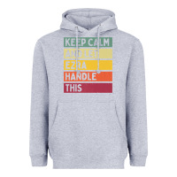 Heather Grey Keep Calm And Let Ezra Handle This Funny Retro Quote Heavyweight Hoodie - minhPixels