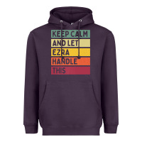 Plum Keep Calm And Let Ezra Handle This Funny Retro Quote Heavyweight Hoodie - minhPixels