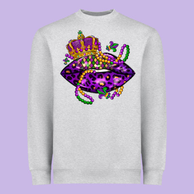 Mardi Gras Lips Heavyweight Sweatshirt Designed By Lillyallendesigns