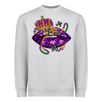 Heather Grey mardi gras lips Heavyweight Sweatshirt - LillyAllenDesigns
