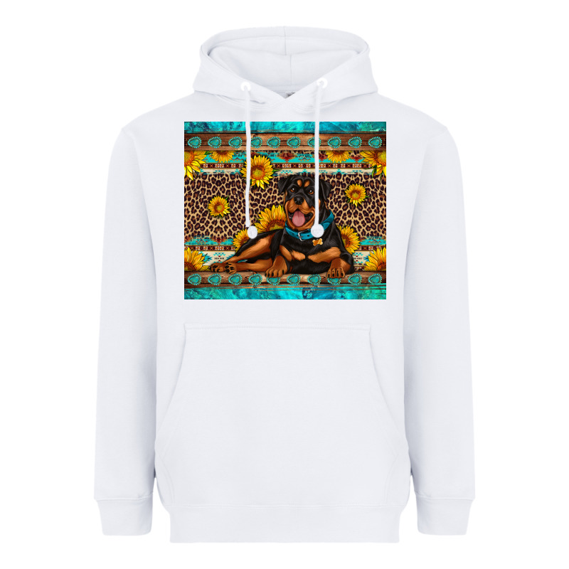 Rottweiler With Western Background Heavyweight Hoodie by Artiststas | Teevron