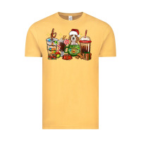 Vintage Mustard Christmas coffee cups with Beagle Vintage Tee - RanaPortraitStore