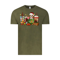 Vintage Olive Christmas coffee cups with Beagle Vintage Tee - RanaPortraitStore