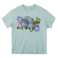 Arona Forget Me Not Flower Illustrations Heavy Core Tee - LillyAllenDesigns