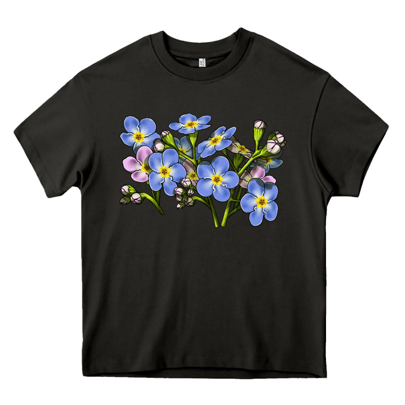 Forget Me Not Flower Illustrations Heavy Core Tee by LillyAllenDesigns | Teevron