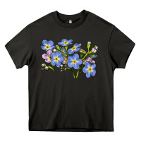 Asphalt Forget Me Not Flower Illustrations Heavy Core Tee - LillyAllenDesigns