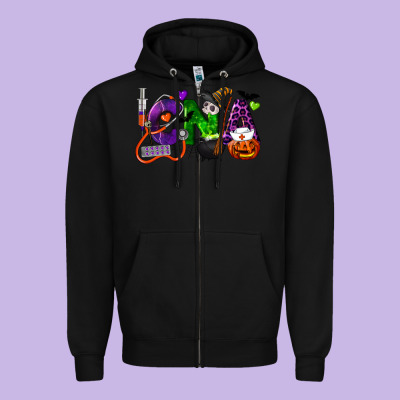 Halloween Cna Certified Nursing Assistant Zipper Hoodie Designed By Lillyallendesigns