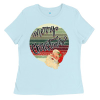 Baby Blue Merry Christmas Vintage Retro Ladies Tee - Bettercallsaul