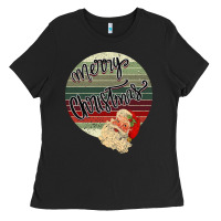 Black Merry Christmas Vintage Retro Ladies Tee - Bettercallsaul