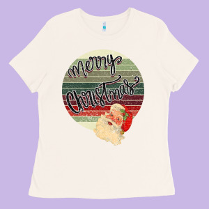 Merry Christmas Vintage Retro Ladies Tee Designed By Bettercallsaul