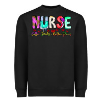 Black Nurse Coffee Scrubs Rubber Gloves Heavyweight Sweatshirt - CowhideDigitalArt