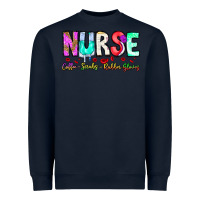 Navy Nurse Coffee Scrubs Rubber Gloves Heavyweight Sweatshirt - CowhideDigitalArt