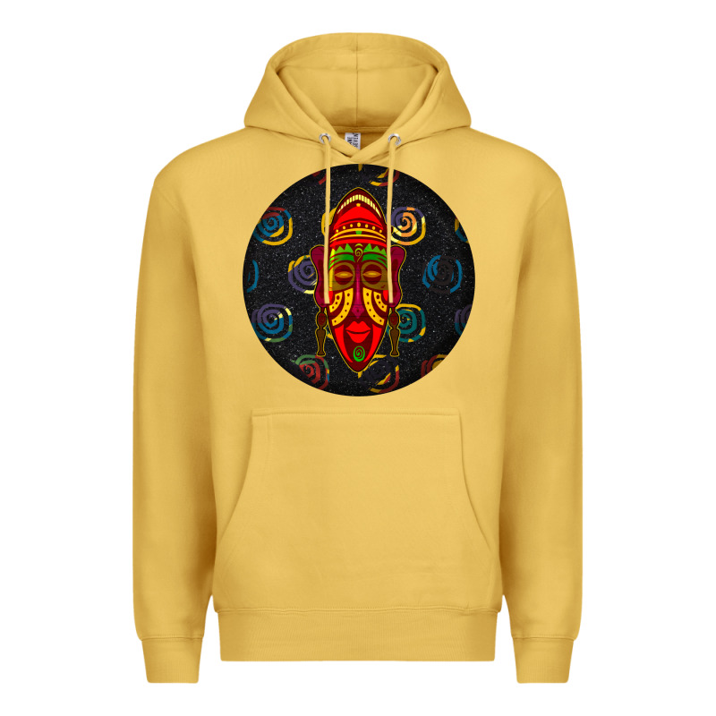 African Masks Round Earrings 2 Premium Hoodie by BundleAndBundleShop | Teevron