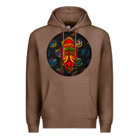 Chestnut african masks round earrings 2 Premium Hoodie - BundleAndBundleShop