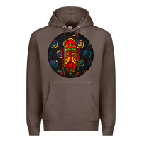 Coffee african masks round earrings 2 Premium Hoodie - BundleAndBundleShop