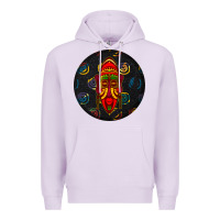 Lilac african masks round earrings 2 Premium Hoodie - BundleAndBundleShop