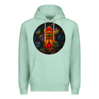 Seafoam african masks round earrings 2 Premium Hoodie - BundleAndBundleShop
