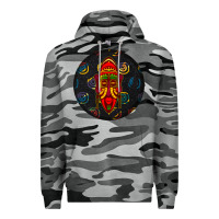 Slate Camo african masks round earrings 2 Premium Hoodie - BundleAndBundleShop