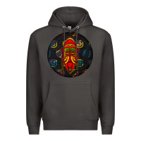 Smoke african masks round earrings 2 Premium Hoodie - BundleAndBundleShop