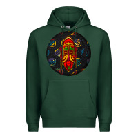 Sports Green african masks round earrings 2 Premium Hoodie - BundleAndBundleShop