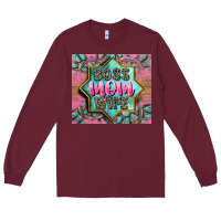 Burgundy Boss mom wife Long Sleeve Tee - CowGirlArtShop