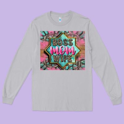 Boss Mom Wife Long Sleeve Tee Designed By Cowgirlartshop