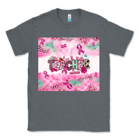 Charcoal Heather Breast Cancer Teacher Classic Tee - NancyCooperArtShop