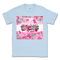 Dusty Blue Breast Cancer Teacher Classic Tee - NancyCooperArtShop
