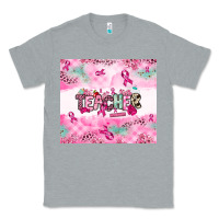 Heather Grey Breast Cancer Teacher Classic Tee - NancyCooperArtShop