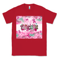 Red Breast Cancer Teacher Classic Tee - NancyCooperArtShop