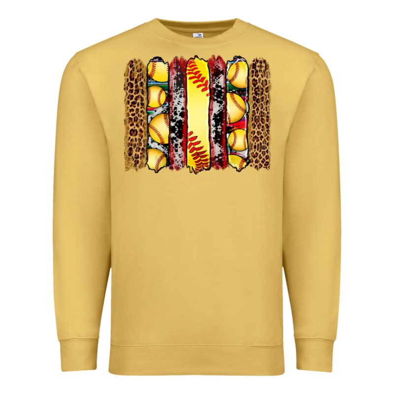 Softball Serape Leopard Cowhide Glitter Brushstrokes Premium Sweatshirt by Artiststas | Teevron