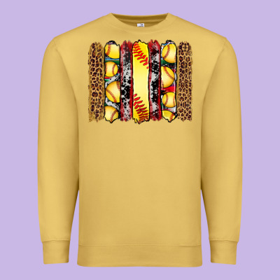 Softball Serape Leopard Cowhide Glitter Brushstrokes Premium Sweatshirt Designed By Artiststas