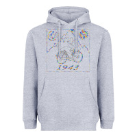 Heather Grey Bicycle Day 1943  LSD Acid Trip  Druffi gift Heavyweight Hoodie - minhPixels