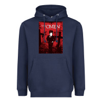 Navy The Omen Horror Movie Heavyweight Hoodie - minhPixels