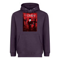 Plum The Omen Horror Movie Heavyweight Hoodie - minhPixels