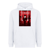 White The Omen Horror Movie Heavyweight Hoodie - minhPixels