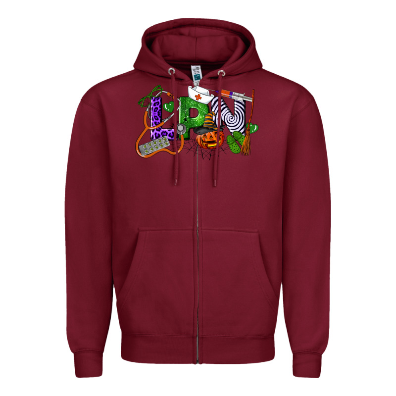 Halloween Lpn Licensed Practical Nurse Zipper Hoodie by LillyAllenDesigns | Teevron