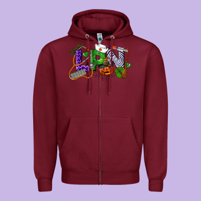 Halloween Lpn Licensed Practical Nurse Zipper Hoodie Designed By Lillyallendesigns