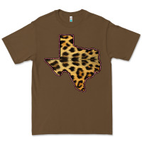 Cacao Western Texas Map Leopard Pattern Premium Tee - Bettercallsaul