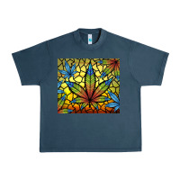 Midnight Navy stained glass weed Urban Heavy Tee - TumblerDesignByShophia