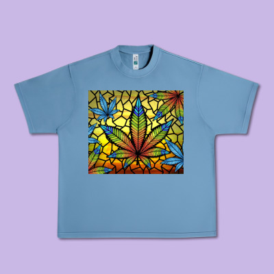 Stained Glass Weed Urban Heavy Tee Designed By Tumblerdesignbyshophia