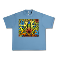 Pebble Blue stained glass weed Urban Heavy Tee - TumblerDesignByShophia