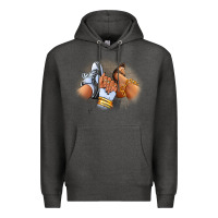 Charcoal Heather Sneaker and heel afro woman Premium Hoodie - RanaPortraitStore