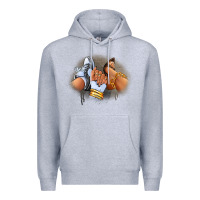 Heather Grey Sneaker and heel afro woman Premium Hoodie - RanaPortraitStore