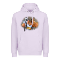 Lilac Sneaker and heel afro woman Premium Hoodie - RanaPortraitStore