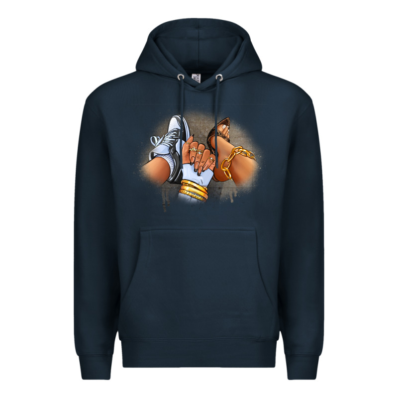 Sneaker And Heel Afro Woman Premium Hoodie by RanaPortraitStore | Teevron