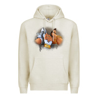 Oatmeal Heather Sneaker and heel afro woman Premium Hoodie - RanaPortraitStore