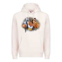Pale Pink Sneaker and heel afro woman Premium Hoodie - RanaPortraitStore