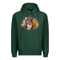 Sports Green Sneaker and heel afro woman Premium Hoodie - RanaPortraitStore